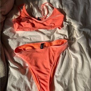 Vibrant Orange Triangl Bikini Set